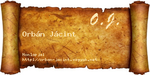 Orbán Jácint névjegykártya